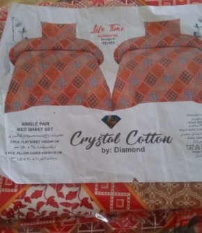 Crystal Cotton Double Bed Sheet – Red 1823