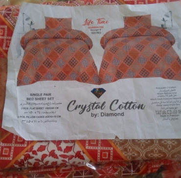 Crystal Cotton Double Bed Sheet – Red 1823