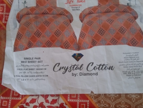 Crystal Cotton Double Bed Sheet – Red 1823