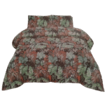 Crystal Cotton Single Bed Sheet – Leafy Brown & Green