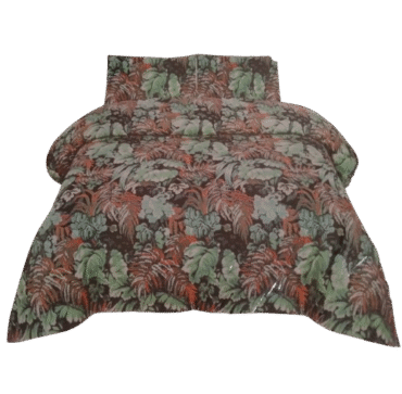 Crystal Cotton Single Bed Sheet – Leafy Brown & Green