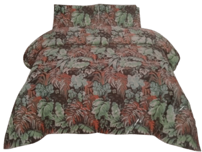 Crystal Cotton Single Bed Sheet – Leafy Brown & Green