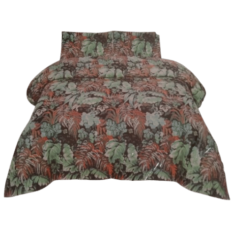 Crystal Cotton Single Bed Sheet – Leafy Brown & Green