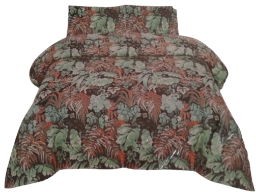 Crystal Cotton Single Bed Sheet – Leafy Brown & Green