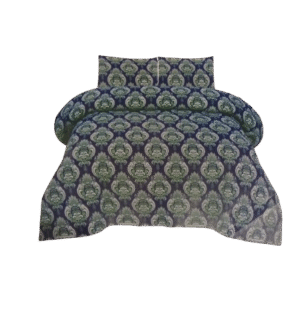 Crystal Cotton Single Bed Sheet – Navy Blue Floral Design