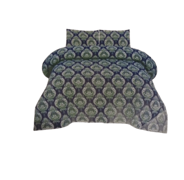 Crystal Cotton Single Bed Sheet – Navy Blue Floral Design