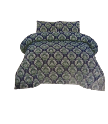 Crystal Cotton Single Bed Sheet – Navy Blue Floral Design