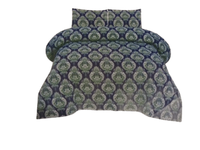 Crystal Cotton Single Bed Sheet – Navy Blue Floral Design