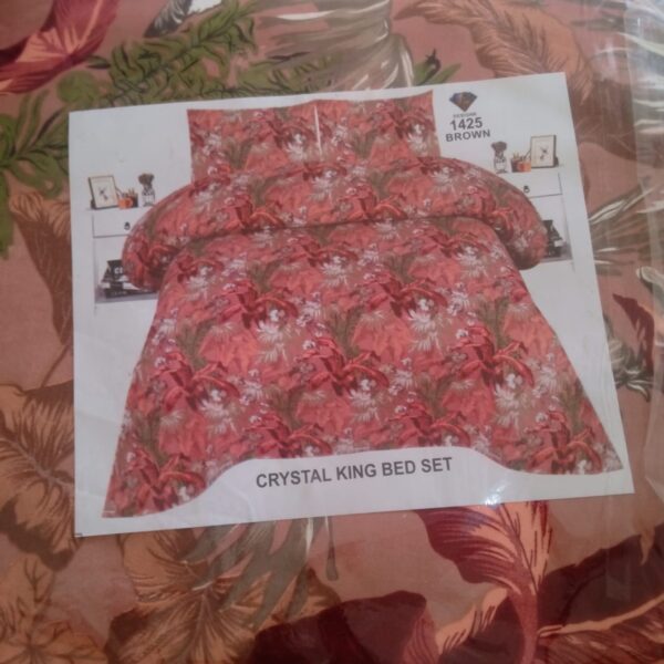 Crystal Single Bed Sheet – Design 1425 Brown - Image 3