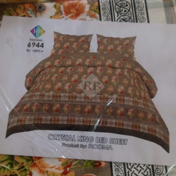 Crystal Single Bed Sheet – Brown Color by Rooma - Image 3