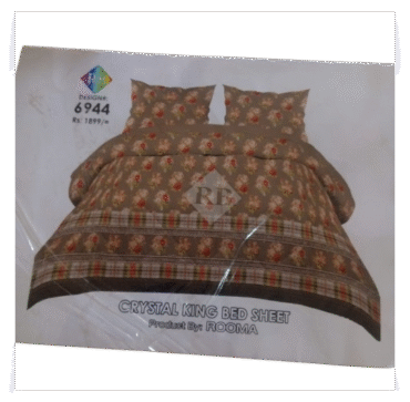 Crystal Single Bed Sheet – Design 6944 Brown by Rooma