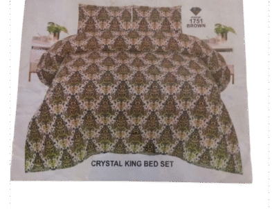 Crystal Single Bed Sheet Set – 1751 Brown
