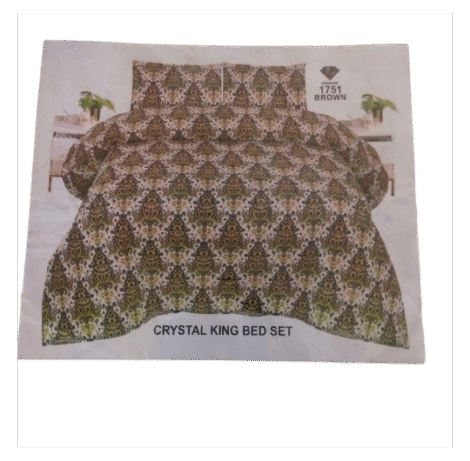 Crystal Single Bed Sheet Set – 1751 Brown