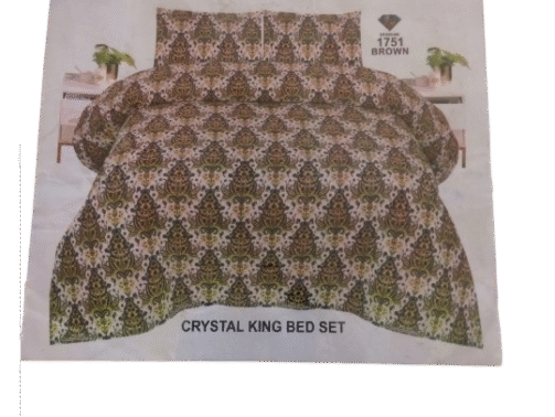 Crystal Single Bed Sheet Set – 1751 Brown