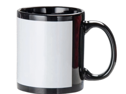 Custom Photo Printed Black Handle White Mug Personalized Coffee Cup