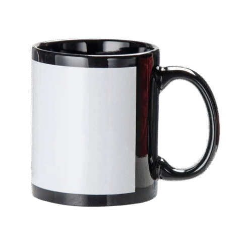 Custom Photo Printed Black Handle White Mug Personalized Coffee Cup