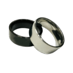 Titanium Silver & Black Ring Custom Name Print
